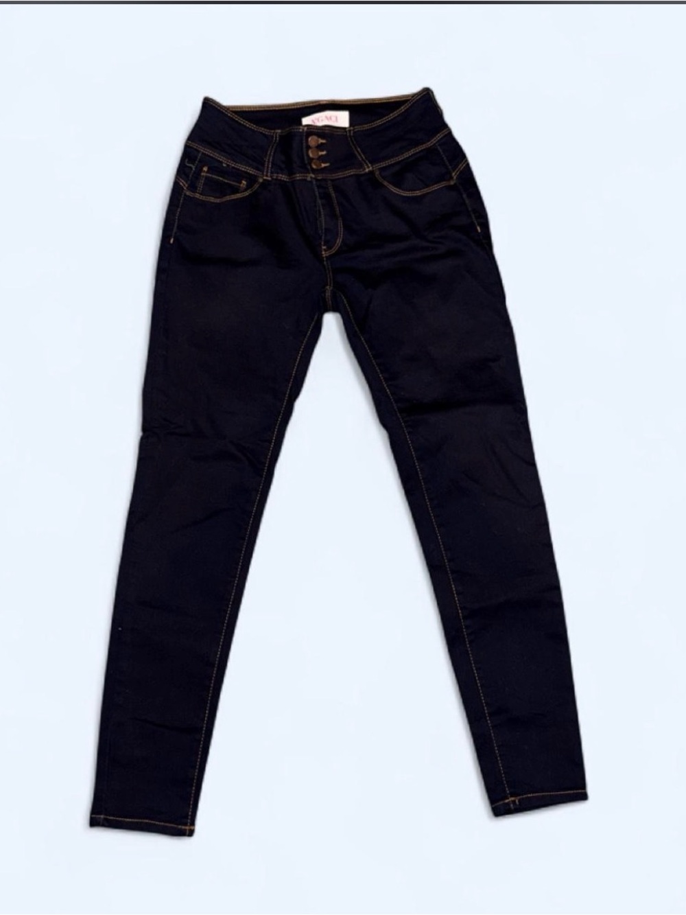 a'gaci Black Skinny Jeans with Contrast Stitching